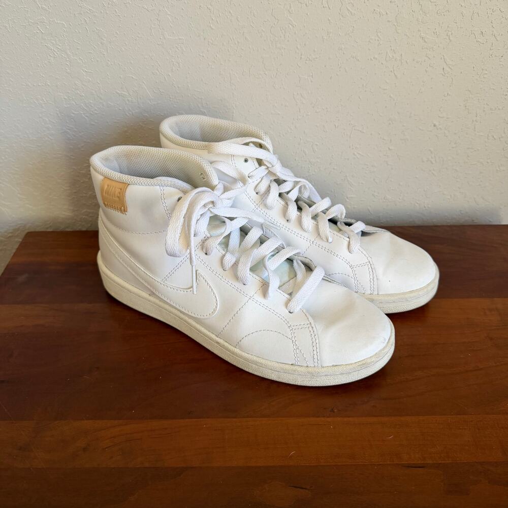 Nike Court Royale 2 Mid-Top Lace Up White Sneaker Womens 8 Streetwear Classic